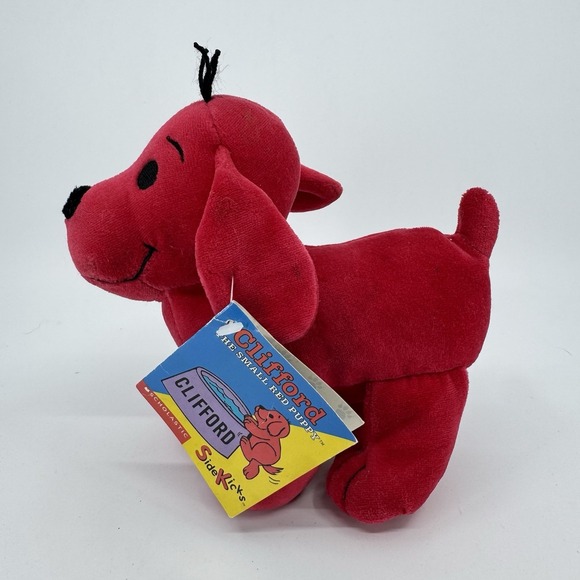 1997 Scholastic Sidekicks Clifford W/ Orig. Tag Soft Velour Stuffed Plush READ